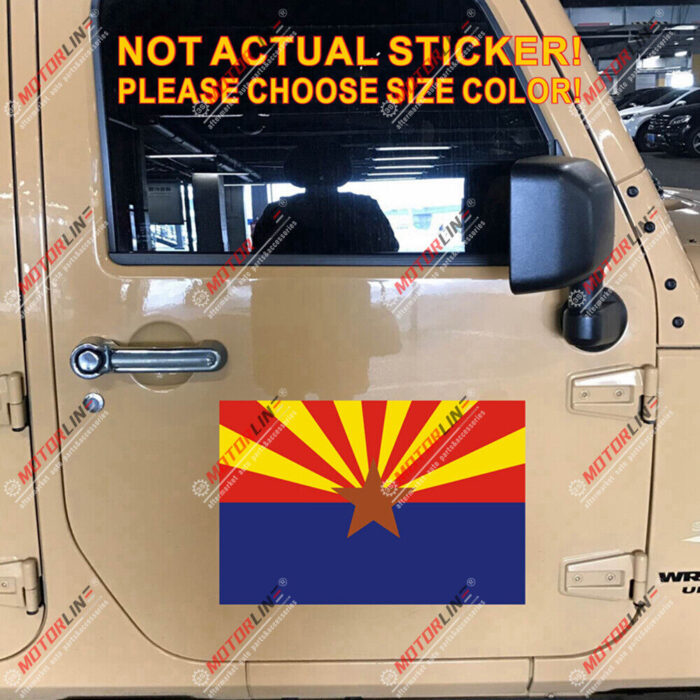 Arizona State Flag AZ USA Decal Sticker Car Vinyl reflective glossy pick size