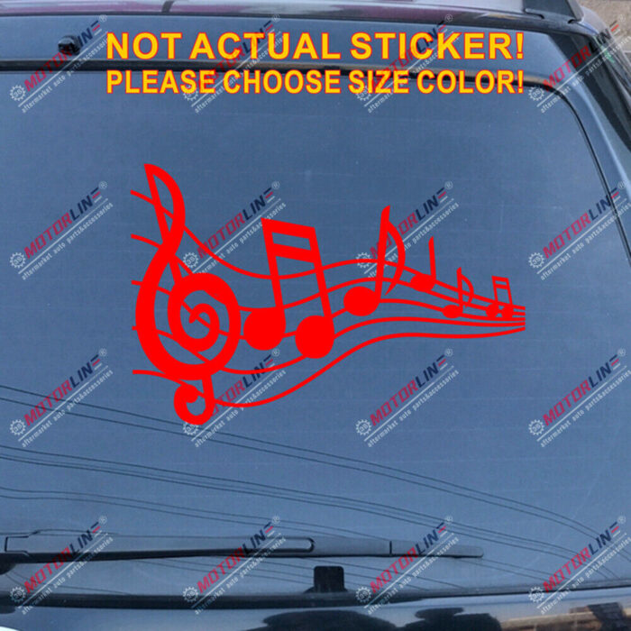 Music Note Notation Sign Decal Sticker Car Vinyl pick size color no bkgrd a