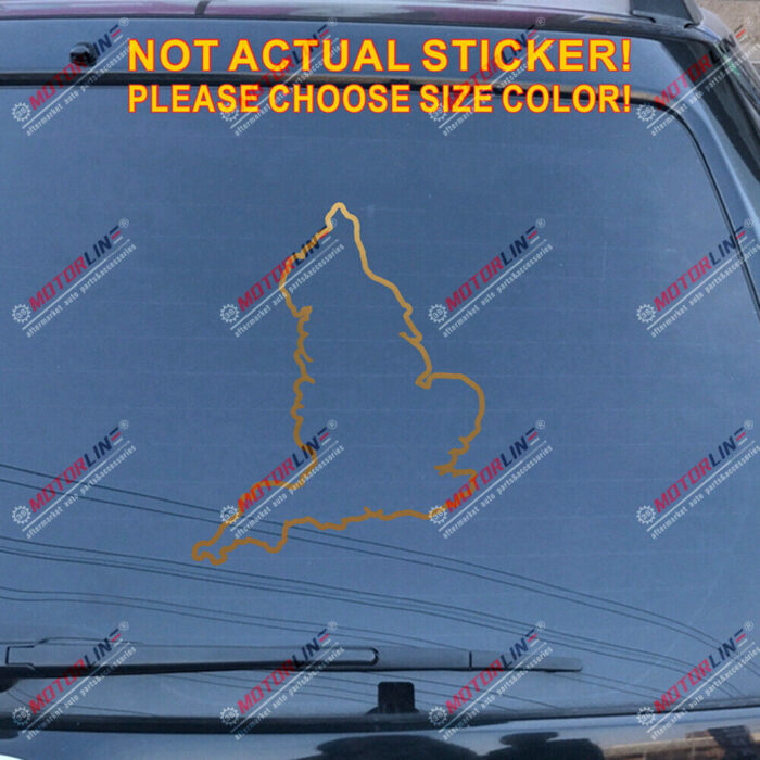 England Map Outline Decal Sticker Car Vinyl UK British die cut no bkgrd