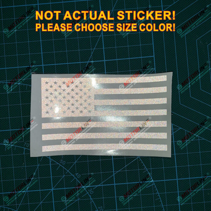 Reflective US American Flag Decal Sticker Car Vinyl no bkgrd pick size