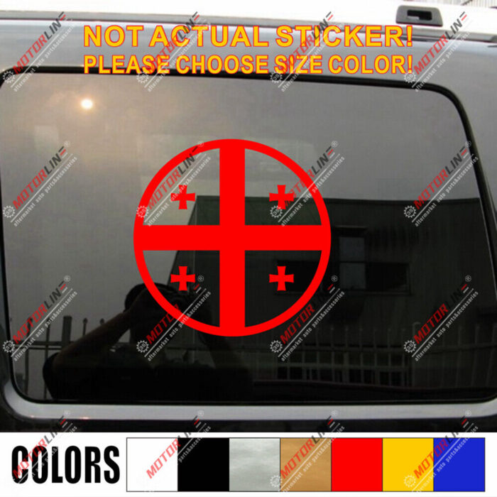 Georgia Republic Country Flag Decal Sticker Car Vinyl pick size color round