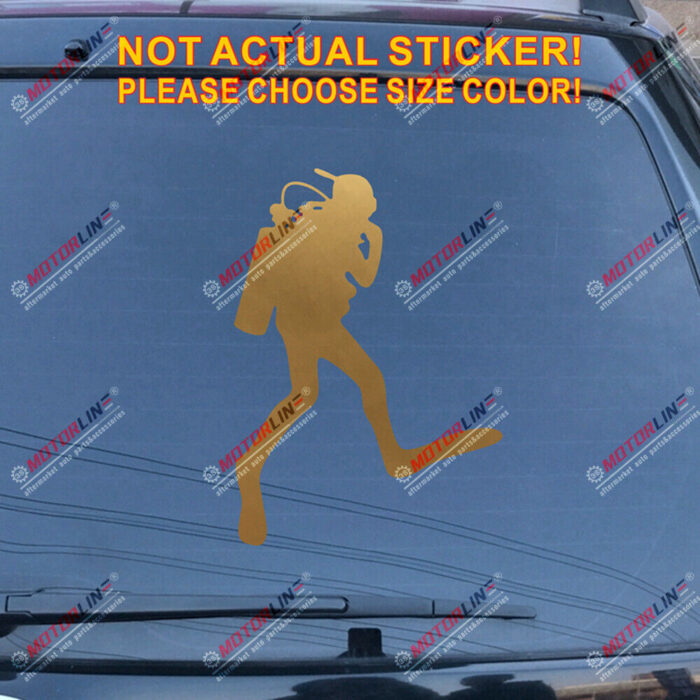 Scuba Diver Diving Decal Sticker Car Vinyl pick size color die cut no bkgrd e