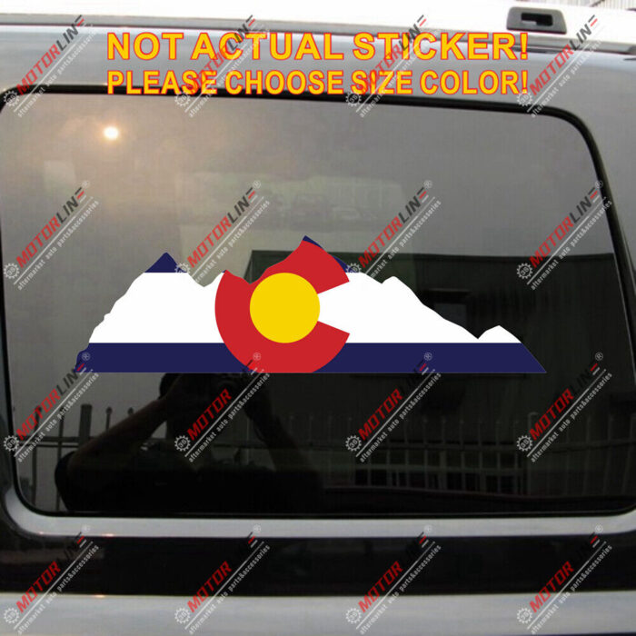 Colorado Flag Mountain US State Decal Sticker Car Vinyl reflective glossy