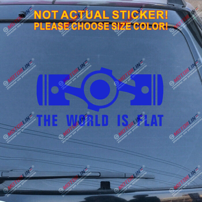 The World is Flat Box Boxer Flat Engine Car Decal Vinyl Sticker Fit for Subaru