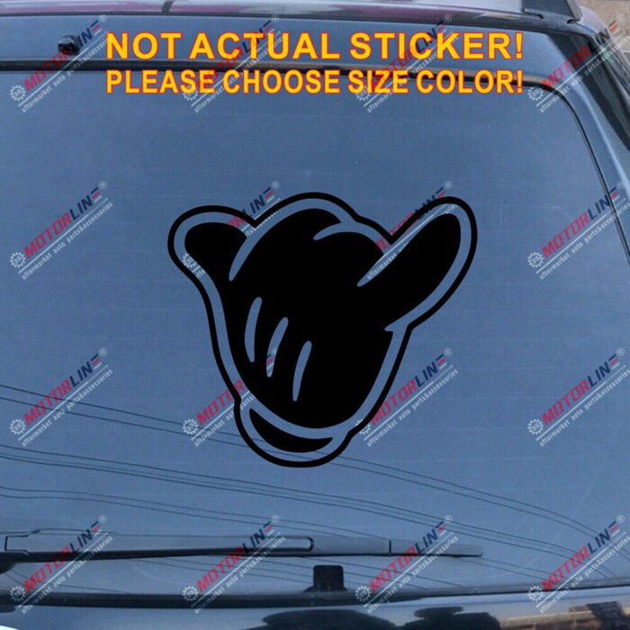 Shaka Loose Hand Gesture Decal Sticker Car Vinyl pick size color style d