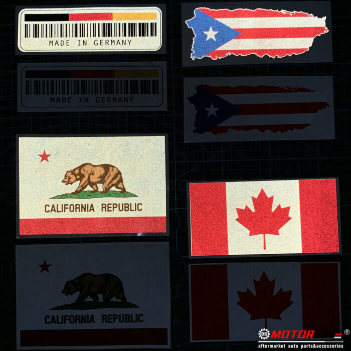 California Bear Cali American US Flag Decal Sticker Car Vinyl Reflective Glossy