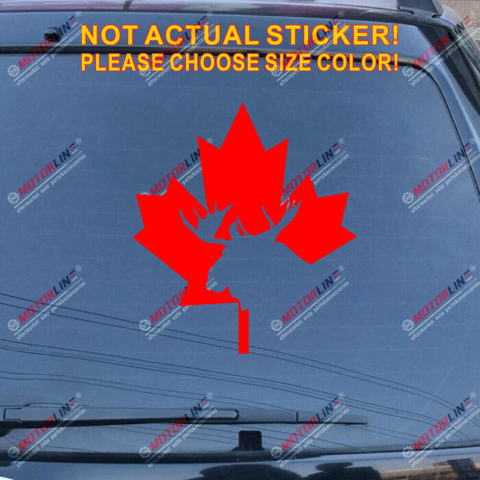 Canadian Moose Maple Leaf Canada Decal Sticker Car Vinyl pick size color