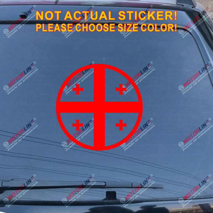 Georgia Republic Country Flag Decal Sticker Car Vinyl pick size color round