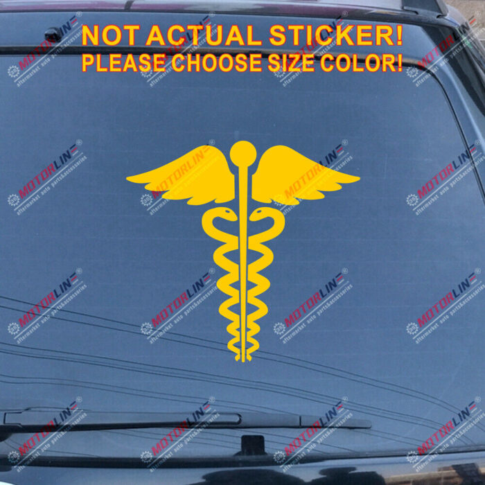 Caduceus Symbol EMT Medical Decal Sticker Car Vinyl pick size color