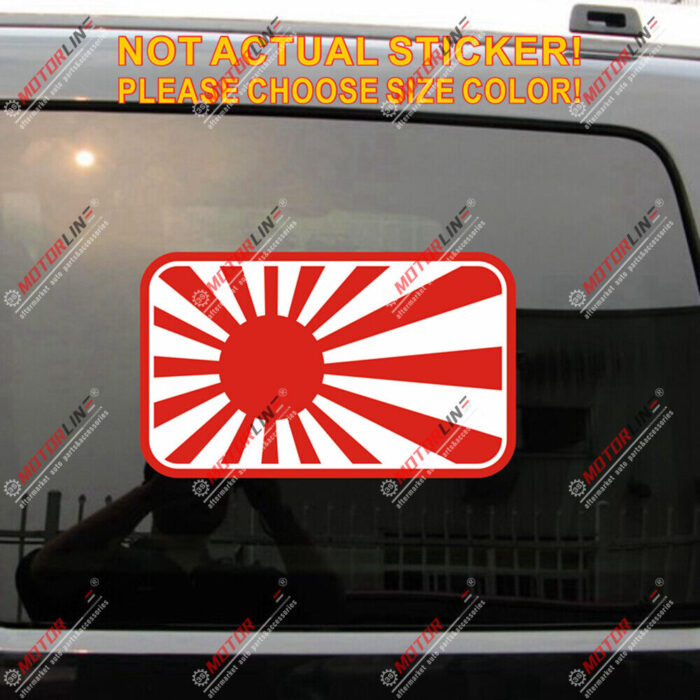 Japanese Rising Sun Flag Decal Sticker Car Vinyl Reflective Glossy corner