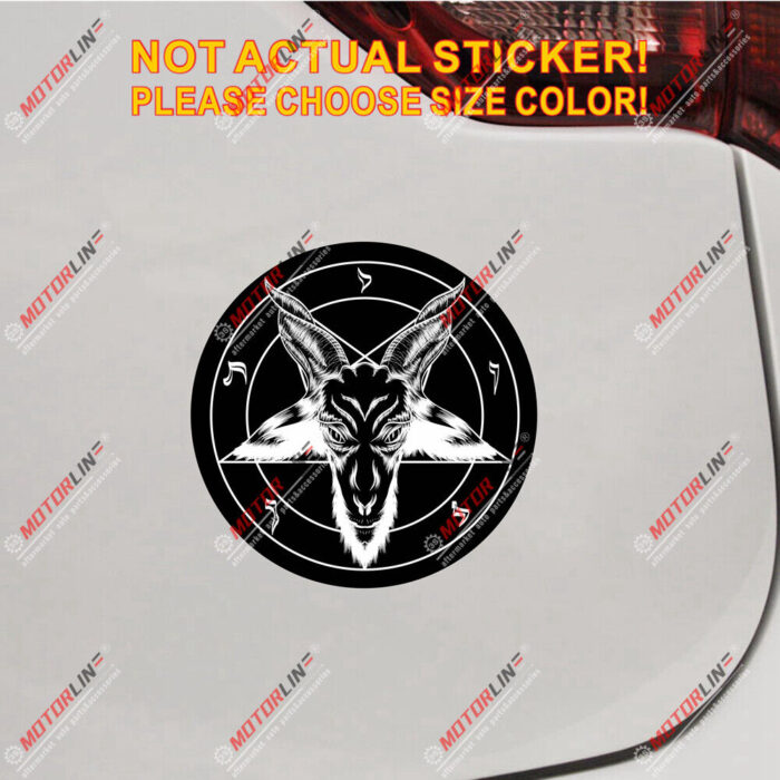 Pentagram Baphomet Devil Satanic Goat Decal Sticker Vinyl reflective glossy a