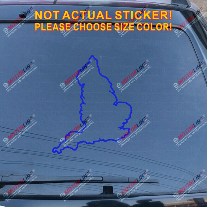 England Map Outline Decal Sticker Car Vinyl UK British die cut no bkgrd