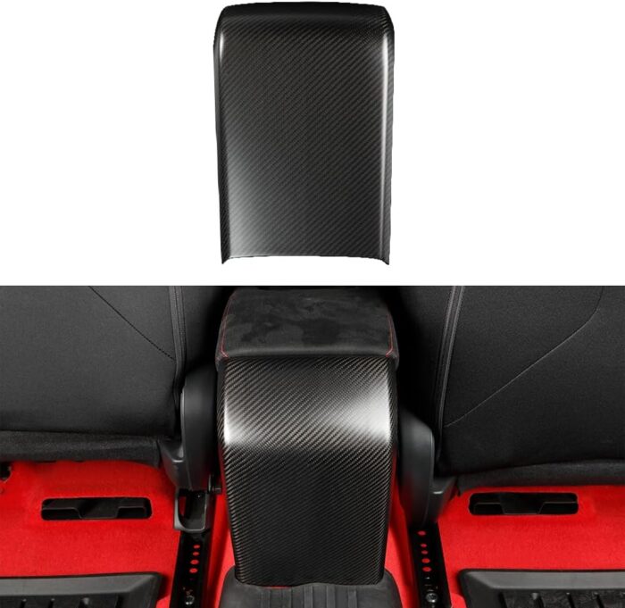 JSWAN Real Carbon Fiber Center Console Armrest Rear Cover Trim Fit for 11th Gen Civic Type r FL5 Typer Center Armrest Rear Kick Protection Cover Gloss Matte Interior Accessories (Forging)