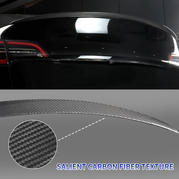 JSWAN Real Carbon Fiber Rear Spoiler Wing Fit for Tesla Model Y Rear Lip Trunk Spoiler Tail Spoiler Wing Rear Trunk Spoiler Lip Tail Wing Rear Trunk Lid (Model Y Gloss Black)