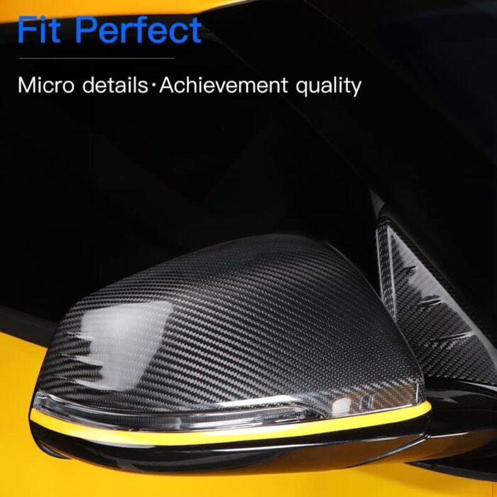 JSWAN Carbon Fiber Door Mirror Covers Side Mirror Rearview Cover Caps Rearview Replacement For GR Supra A90 Door Rearview Mirror Cover Cap Exterior Protect Accessories