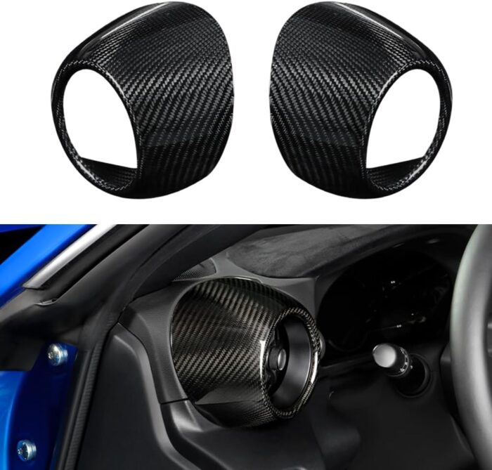 JSWAN 2Pcs Dry Carbon Fiber Air Outlet Cover Trim Fit for Subaru BRZ Scion FRS Toyota FT86 Front Side Air Conditioning Vent Outlet Cover Dashboard Decoration Sticker