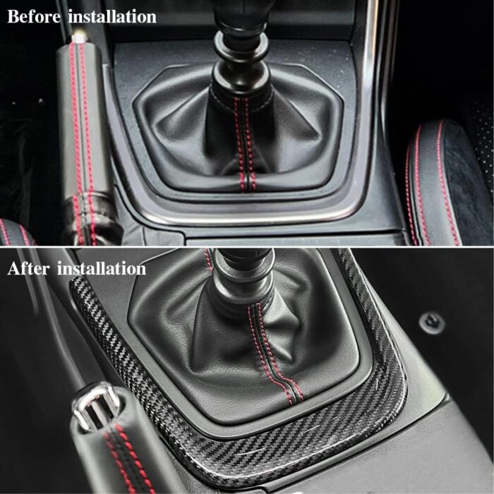 JSWAN Real Carbon Fiber Center Console Panel Frame Cover Trim Fit for Subaru BRZ Scion FRS Toyota FT86 Console Gear Shift Panel Cover Multimedia Panel Frame Side Trim