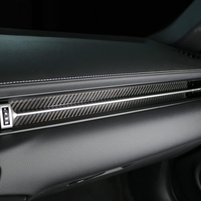 JSWAN 2PCS Carbon Fiber Center Console Co-Pilot Strips Trim Fit for Toyota Supra A90 GR MK5 Dashboard Cover, Center Console Air Outlet Trim Cover, Interior Accessories