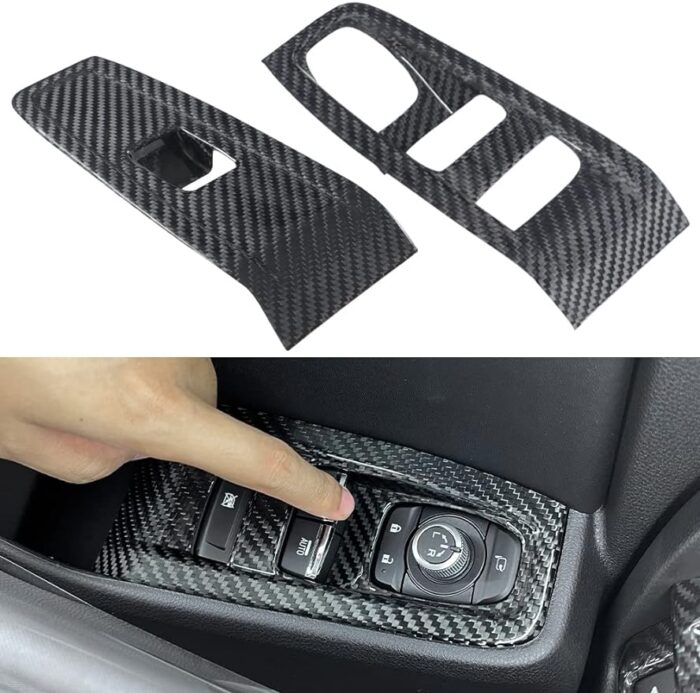 JSWAN Carbon Fiber Car Door Button Trim Switch Cover for BRZ GR86 LHD Car Window Lift Button Frame Sticker Car Interior Accessories