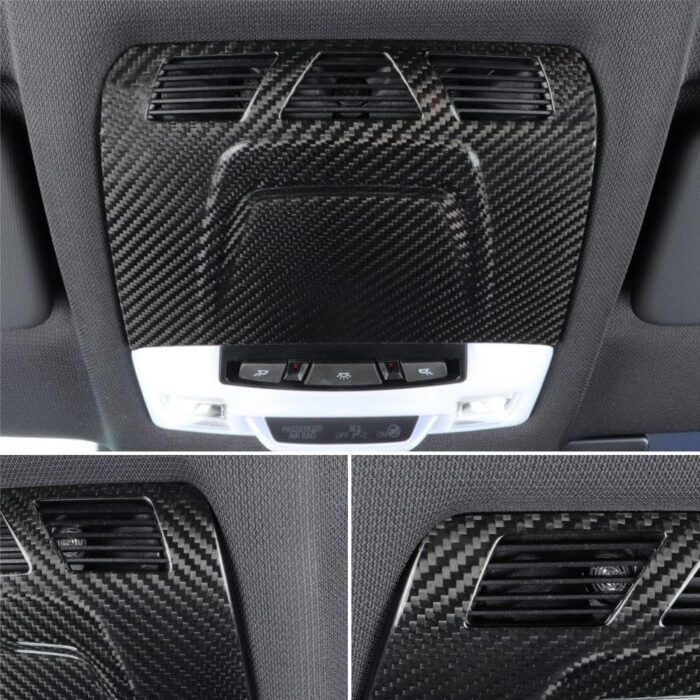 JSWAN Carbon Fiber Roof Reading Light Trim Cover for Supra A90 MK5 2021-2023 Reading Light Panel Cover Sticker Car Interior Decoration Accessories