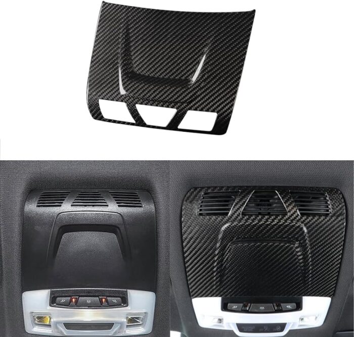 JSWAN Carbon Fiber Roof Reading Light Trim Cover for Supra A90 MK5 2021-2023 Reading Light Panel Cover Sticker Car Interior Decoration Accessories