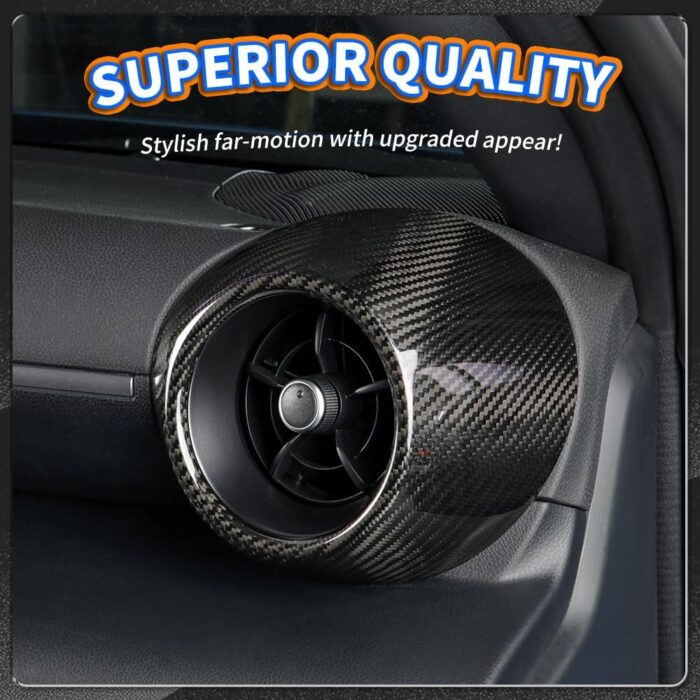 JSWAN 2Pcs Dry Carbon Fiber Air Outlet Cover Trim Fit for Subaru BRZ Scion FRS Toyota FT86 Front Side Air Conditioning Vent Outlet Cover Dashboard Decoration Sticker