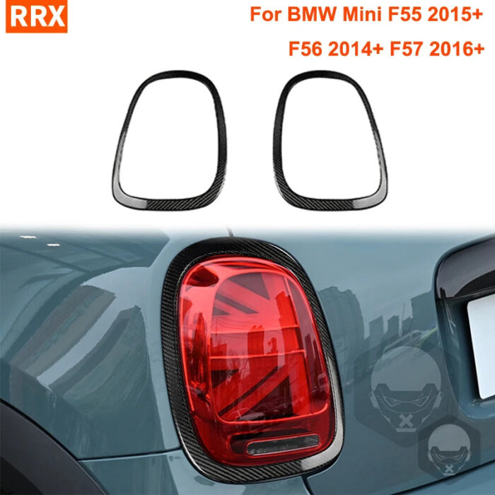 For BMW Mini F55 2015+ F56 2014+ F57 2016+ Rear Headlight Real Carbon Fiber Taillight Frames Car Exterior Refit Accessories