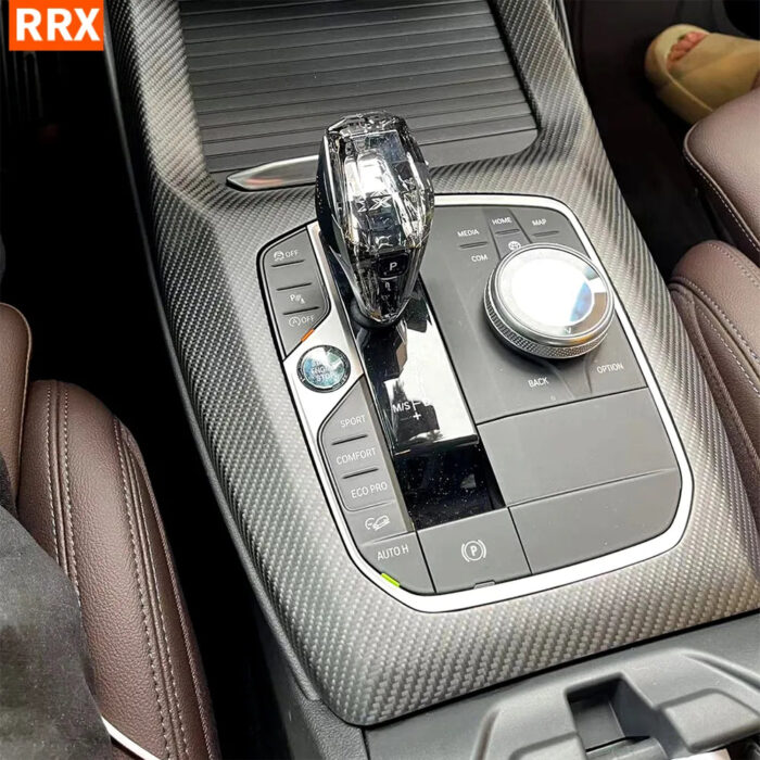 For BMW X3 G01 X4 G02 X3M F97 X4M F98 2022 2023 Center Console Gear Shift Knob Panel Frame Matte Carbon Fiber Cover Trim