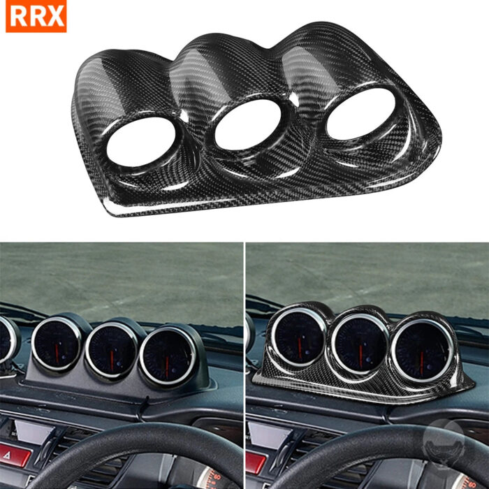 For Mitsubishi Lancer EVO 7-9th Gen 3 Holes Dashboard Pointer Speedometer Real Carbon Fiber Automobile Interior Modification RHD