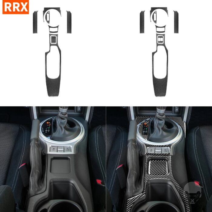 For Toyota 86 Subaru BRZ 2017-2019 Black Carbon Fiber Stickers Gear Shift Panel Seat Heating Frame Set Interiors Car Accessories