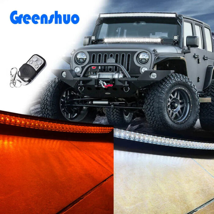 New Designs 42 Inch Curved Light bar Amber White Car Roof Strobe Offroad Bar barra led light 4x4