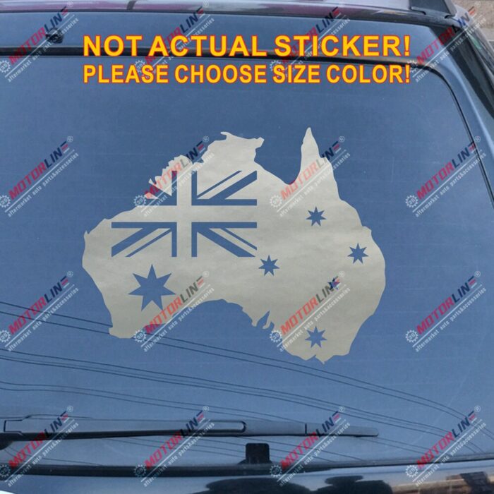 Flag Map of Australia Australian Outline Decal Sticker Car Vinyl pick size color die cut no bkgrd