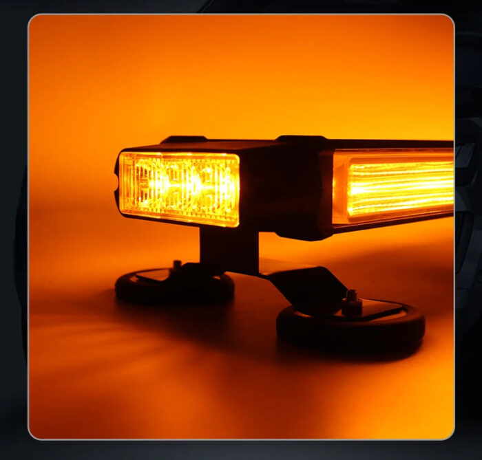 Four Sides COB Amber Led Strobe Flash Magnetic Warning Light Bar Off Road Truck Firemen Emergency Light