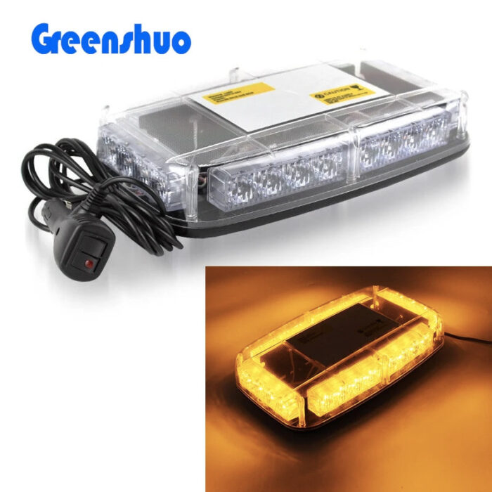 Universal Roof Top LED Caution Light Amber Red Blue Magnetic Emergency Safety Strobe Warning Light DC 9-30V