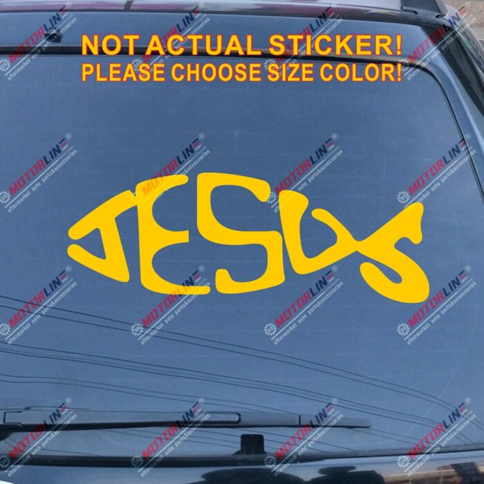 Jesus Fish Ichthys Car Decal Sticker Vinyl Trunk Die Cut Christian Bible Christ God,choose size and color!