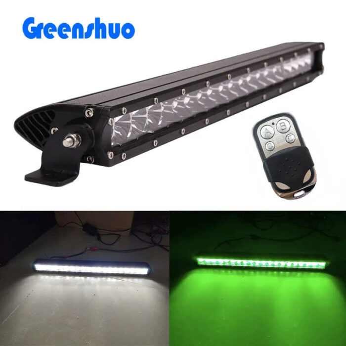 Single Row 22inch 4x4 Light Bar Green White Dual Color Strobe Lights Off road Car Led Light Bar for trucks