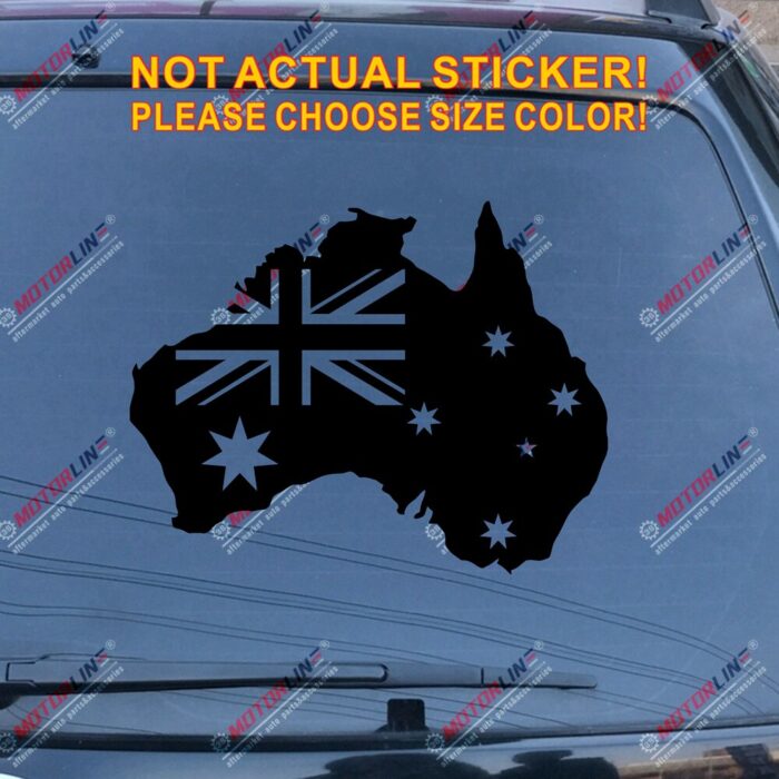 Flag Map of Australia Australian Outline Decal Sticker Car Vinyl pick size color die cut no bkgrd