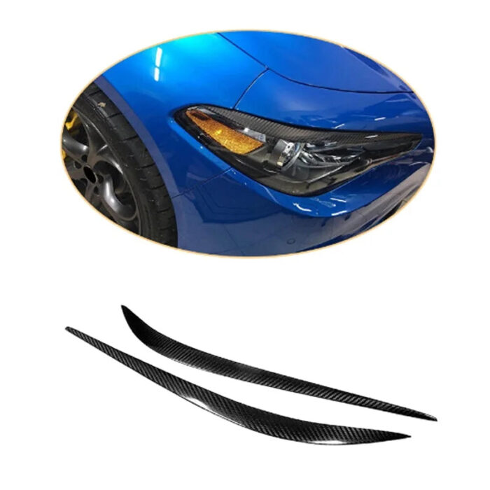 For Alfa Romeo Giulia 2017-up Automobile Dry Carbon Fiber Stick-on Light Trim Headlight Eyebrow Stickers