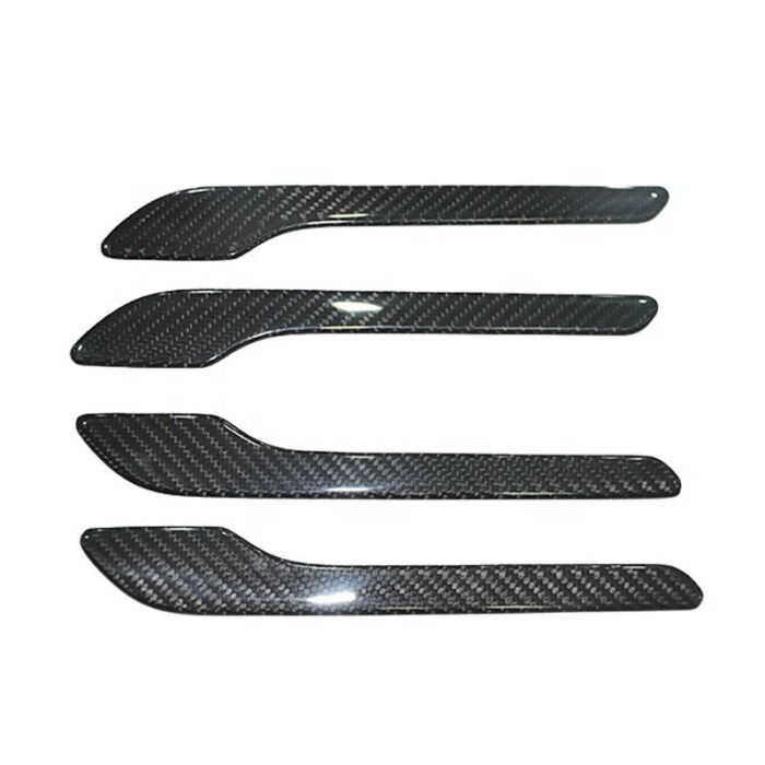 high quality dry carbon fiber paste automobile car door handle trim for Tesla model 3 2018-2019