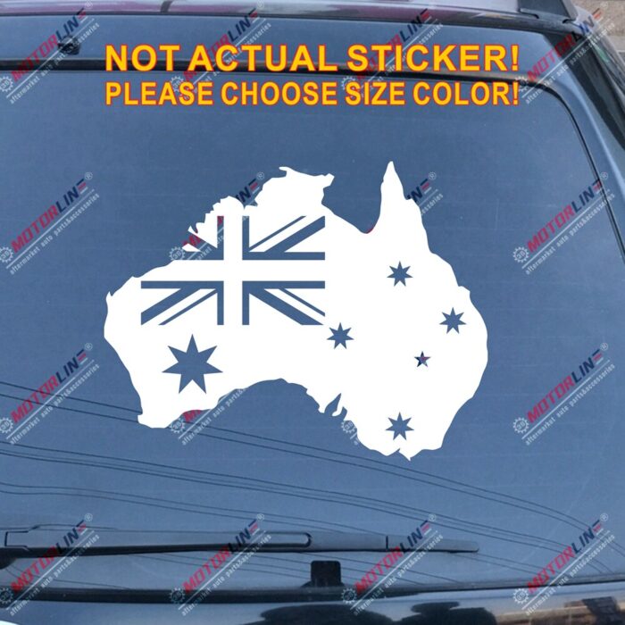 Flag Map of Australia Australian Outline Decal Sticker Car Vinyl pick size color die cut no bkgrd