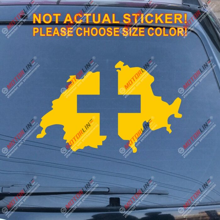 Map and Flag of Switzerland Car Decal Sticker Vinyl Swiss,Choose your size!