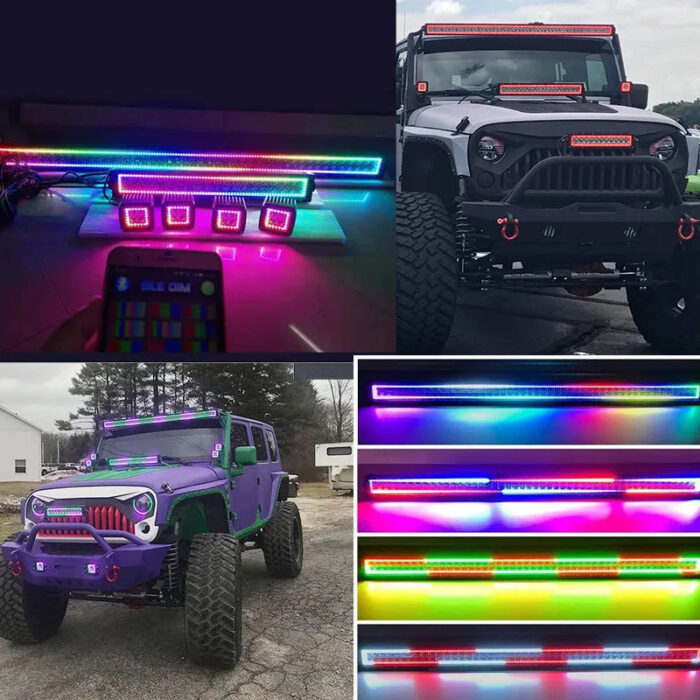 50 Inch LED Light Bar Chasing Halo RGB Factory Customized for Truck Jeep 4x4 12V 288 Watts Universal Flood