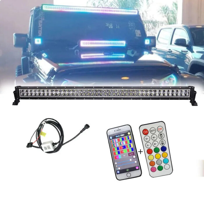 42Inch RGB Chasing Halo Lightbar barra de luz led Light Bars Offroad lights 4x4