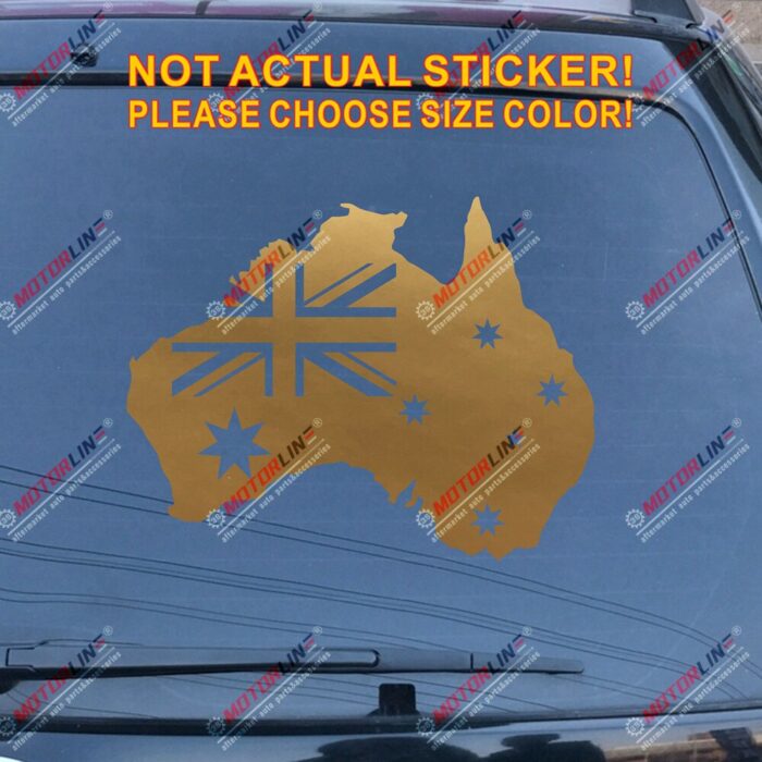 Flag Map of Australia Australian Outline Decal Sticker Car Vinyl pick size color die cut no bkgrd