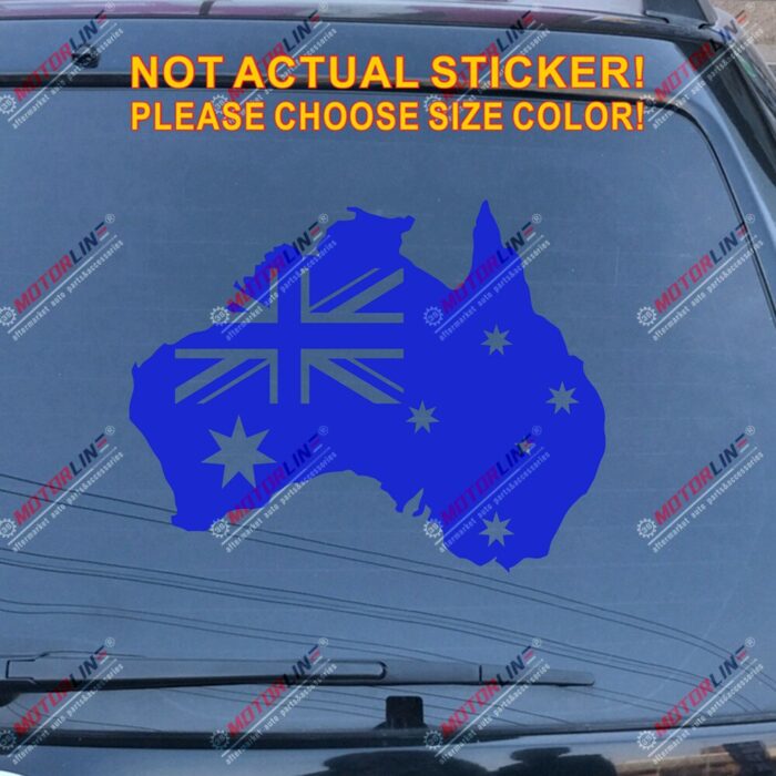 Flag Map of Australia Australian Outline Decal Sticker Car Vinyl pick size color die cut no bkgrd