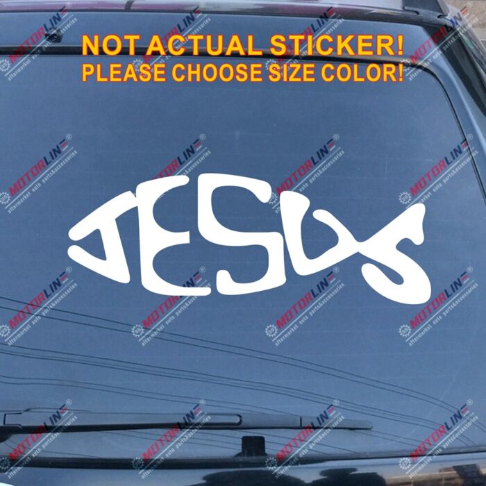 Jesus Fish Ichthys Car Decal Sticker Vinyl Trunk Die Cut Christian Bible Christ God,choose size and color!