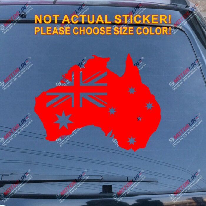 Flag Map of Australia Australian Outline Decal Sticker Car Vinyl pick size color die cut no bkgrd