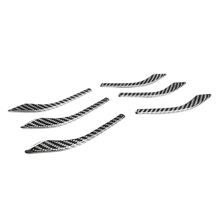 6pcs Carbon fiber car side fender vent trim cover Side Air Vent Cover for Maserati Ghibli 2014-UP