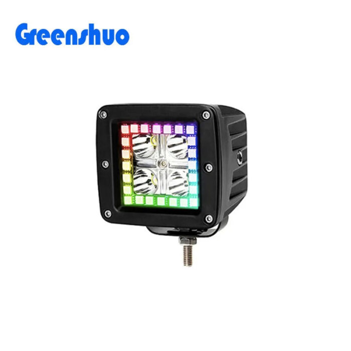 Customizable 4kit Offroad Truck 12v RGB Chasing 4Pods Strobe Led Cube Work Light Bar APP Control