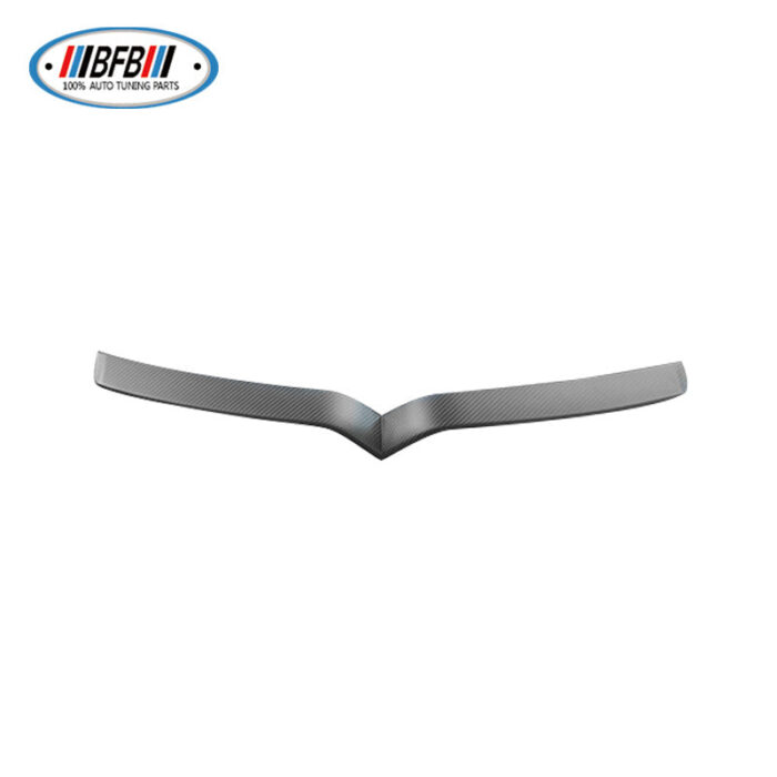 100% Real Carbon Fiber Matte Front Lip Mesh Trim Frame for 14-21 Tesla Model S - Carbon Fiber Mesh Grille Strip